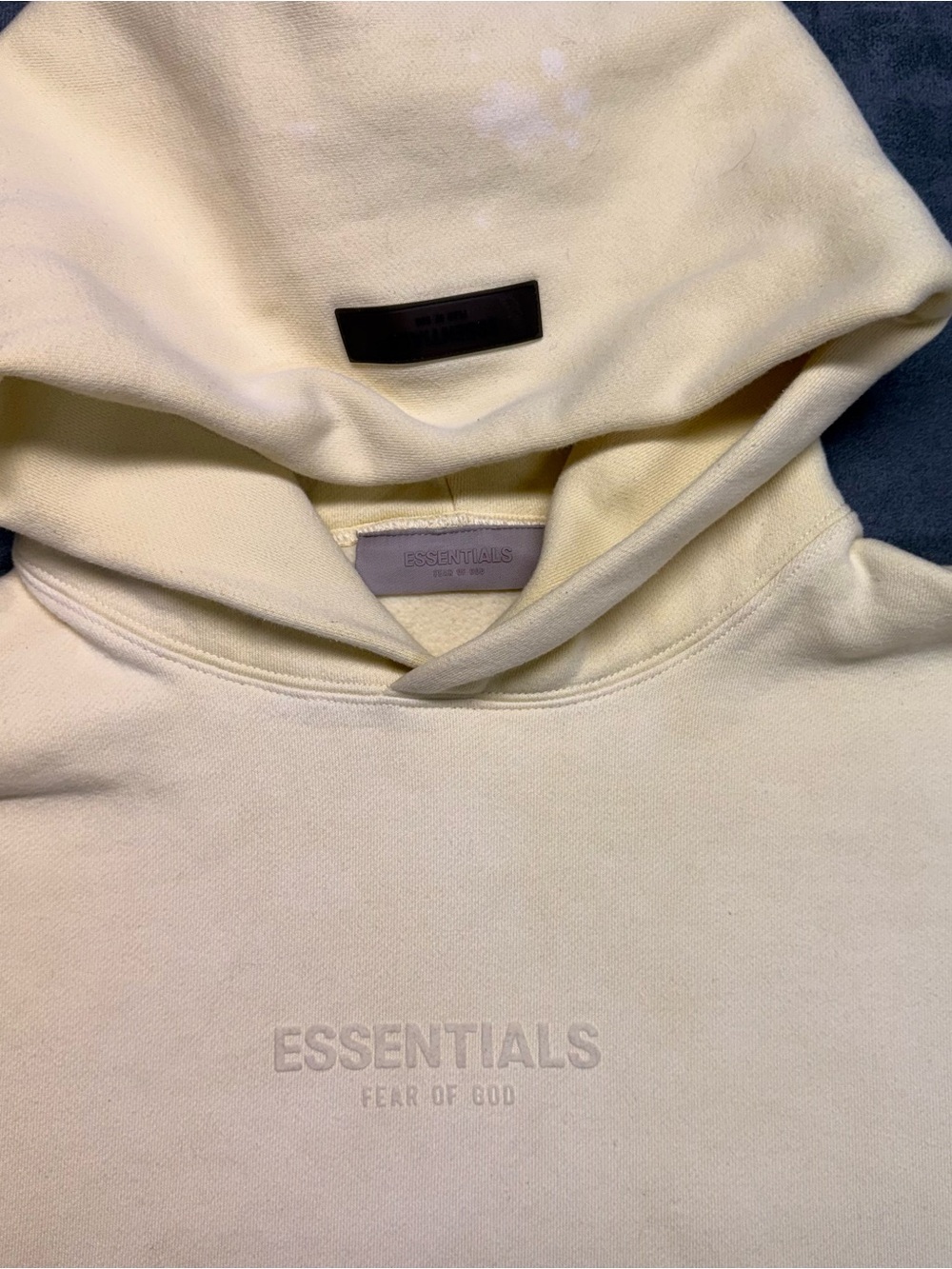 Essentials Hooded Sweatshirt in Pale Yellow with Subtle Logo
